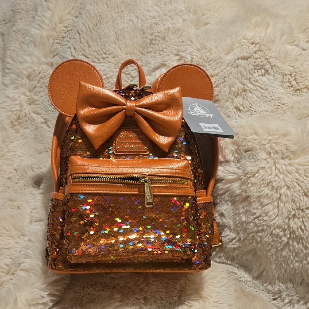 2024 Disney Parks Peach Punch Loungefly Mini Backpack Used